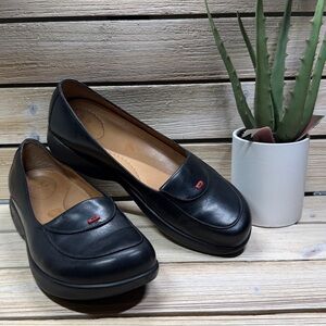 Dansko Desiree Black Leather Slip-On Loafers Size US 8, EU 38